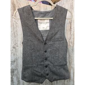 Aéropostale Men’s Gray Wool Blend Button Front Vest Size Medium